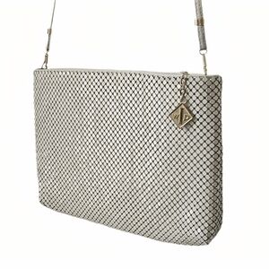 Whiting & Davis Silver Mesh Crossbody Bag